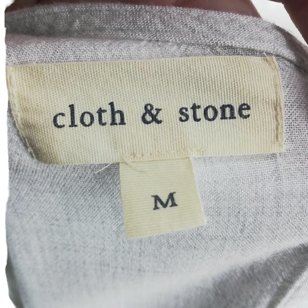 Cloth & Stone Anthropologie Button Back Peplum Blouse Size M Natural Cream - Picture 11 of 12